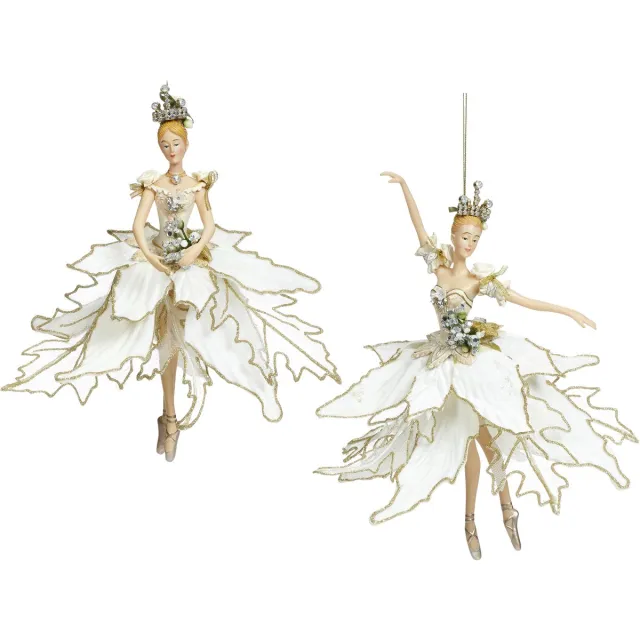 Goodwill Kersthanger Ballerina van Mark Roberts Creme-Goud - H 23 Cm LET OP Prijs Per Stuk Crème