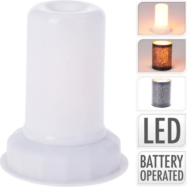 Home & Styling LED lamp - vlam effect Ø8xh9cm - theelichthouder - verlichting - kaars wit