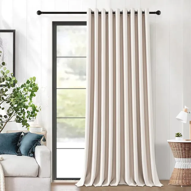 Unyqoos Beige thermisch verduisteringsgordijn met ringen voor optimale isolatie