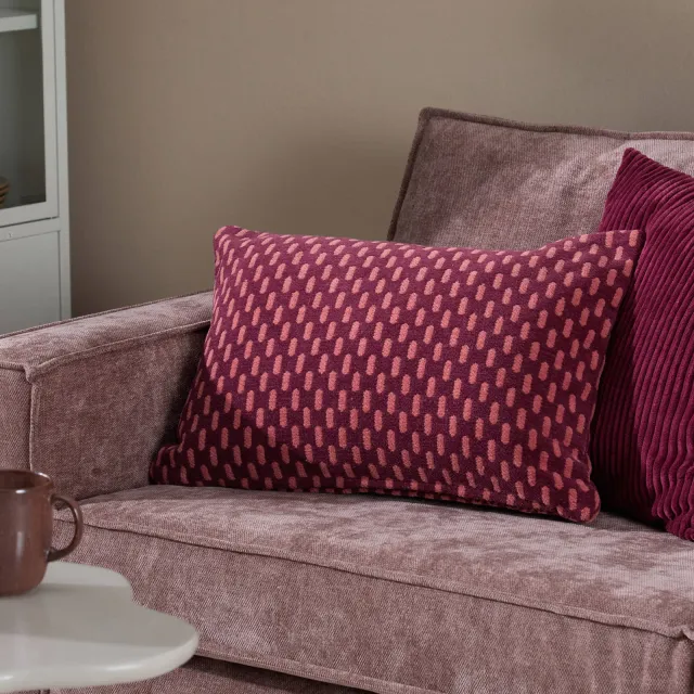 NOUS Living Reuver sierkussenhoes 40x60 cm roze/burgundy
