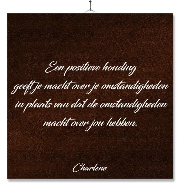 MC Living Tegel Met Opdruk | Spreuk | Motivatie | Een positieve houding geeft je macht over je omstandigheden Multi-Color