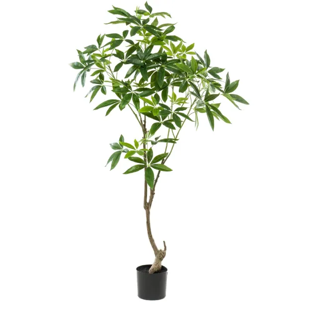 Emerald Kunstplant Pachira - Textiel / Metaal - Groen - 80x150x80 cm (BxHxD)
