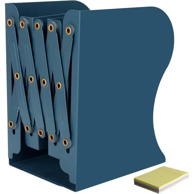 Famanu Boekeinden, verstelbare boekensteunen, antislip zware boekensteunen voor planken, donkerblauwe metalen boekensteunen, decoratief boekenuiteinde, kantooraccessoires voor bibliotheek en thuis