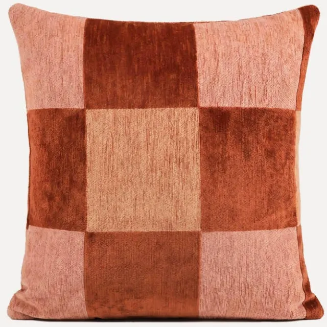 Dogguo Sierkussen BLOCK-CUSHION-BROWN/BEIGE/PEACH (50X50 cm)