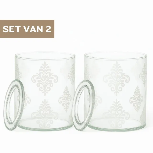 ZoeZo Design ZoeZo Kaarsenhouder Ø12cm - Waxinelichthouders - Windlichten voor binnen - Waxinehouder - Theelichthouder - Transparant - Set van 2 stuks