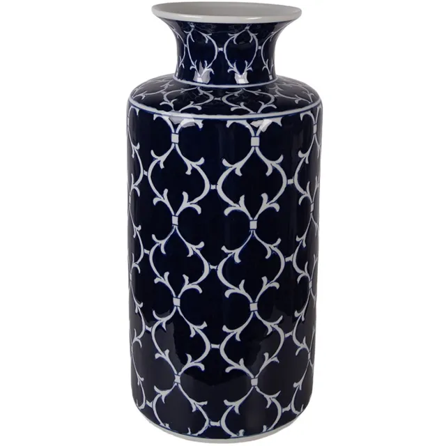 Clayre & Eef Vaas Ø 19x41 cm Blauw Keramiek