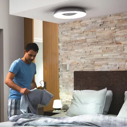 Philips Hue Plafondlamp Still Aluminium ⌀39,1cm 23w Met Hue Dimmer Switch Zilver