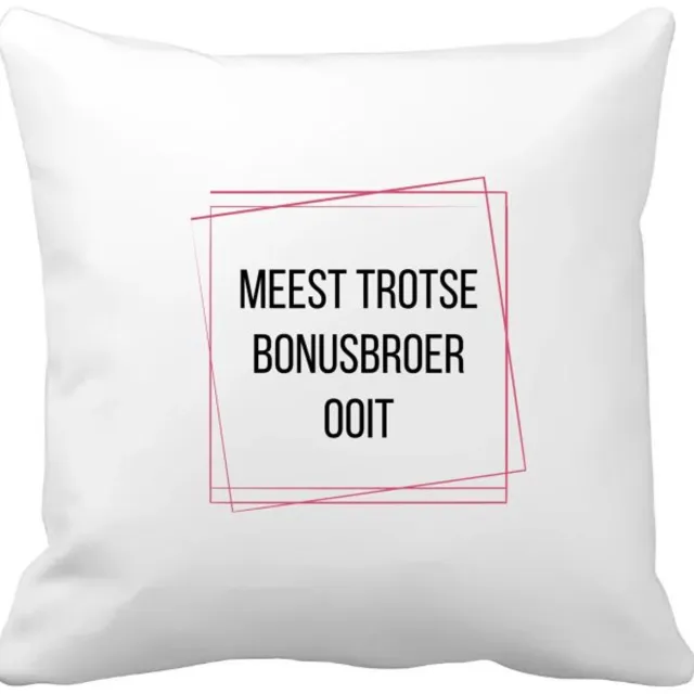 Akyol meest trotse bonusbroer ooit Kussen hoes - Broer - trotse bonusbroer - verjaardagscadeau - verjaardag - cadeau - cadeautje voor broer - broer artikelen - kado - geschenk - gift - 40 bij 40 cm Multicolor