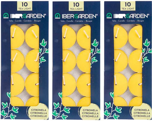 IBERGARDEN Citronella waxinelichtjes/theelichtjes - kaarsjes - 2.5 branduren - 30x stuks Geel