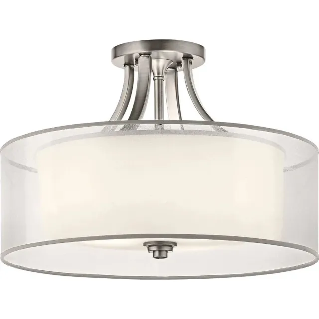 Kichler LED Plafondlamp Lacey | 4X E27 Max 60W | Dimbaar | Antique Pewter Geen