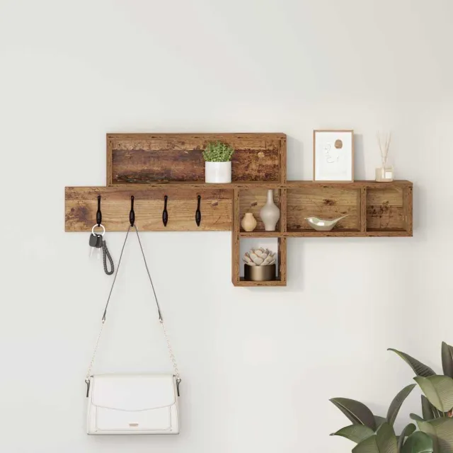 vidaXL Wandgemonteerde kapstok Oudhout 100 x 12 x 43,5 cm Bruin