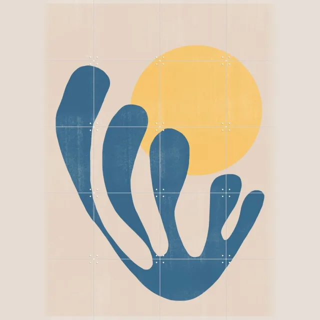 IXXI Modern Plant No.1, The Miuus Studio & Various - 80 x 100 cm - Grote wanddecoratie en posters - Minimalisme, Geometrische Kunst, Illustraties Lichte tinten / Geel