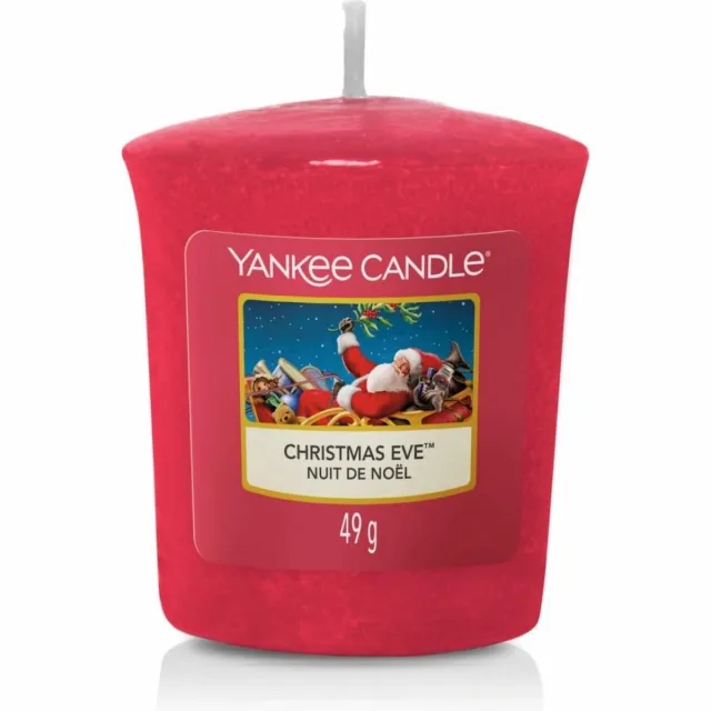 Yankee Candle Christmas Eve Votive Geurkaars - 49 g - Tot 15 Branduren - 2 Stuks Rood