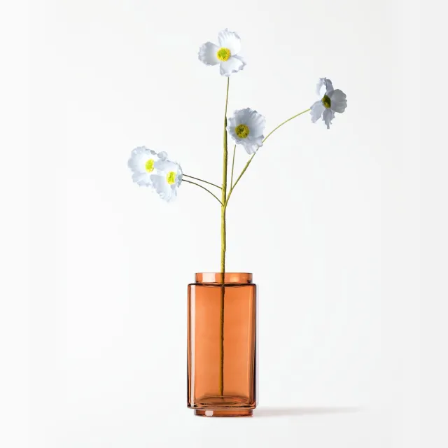 HEMA Vaas ⌀9x18cm Kub glas oranje (oranje)