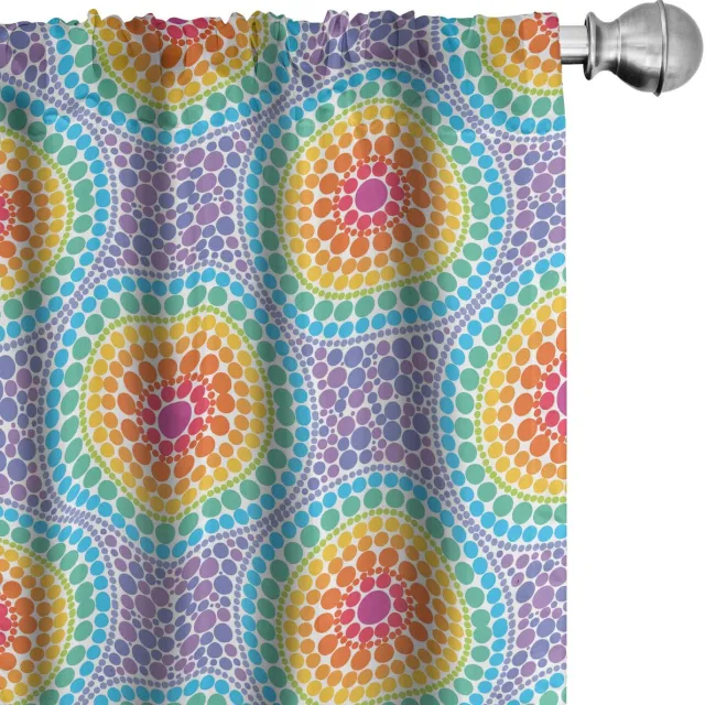 ABAKUHAUS Geometrische Gordijnen – 2x75x175 cm – Microvezel – Veelkleurig Mehrfarbig