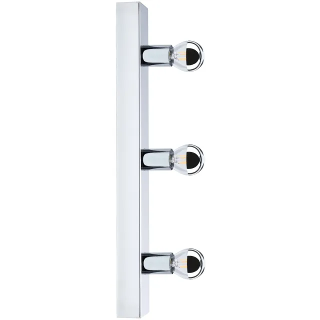 Paulmann Set LED-spiegellamp Regula II Inclusief fluorescentielampen 3-vlammig IP44 E14 2700K 3x440lm 230V 3x4,8W dimbaar Chroom, Kopspiegel zilver