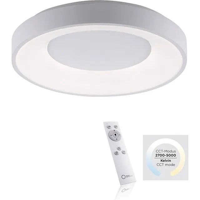 Paul Neuhaus steffie - Moderne LED Dimbare Plafondlamp met Dimmer - 1 lichts - Ø 500 mm - Wit - Woonkamer | Slaapkamer | Keuken Wit, Zwart