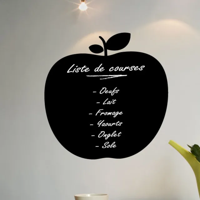 Ambiance Sticker Schoolbordsticker - uitwisbare zelfklevende muurstickers - APPEL - 25x25cm Multi color