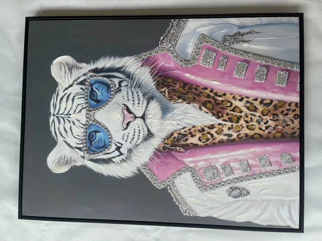 homebound by ky Schilderij cool tiger 60x80cm Meerkleurig