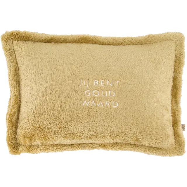 Zusss kussen fluffy jij bent goud waard 35x25cm - Ochre - 35X25cm