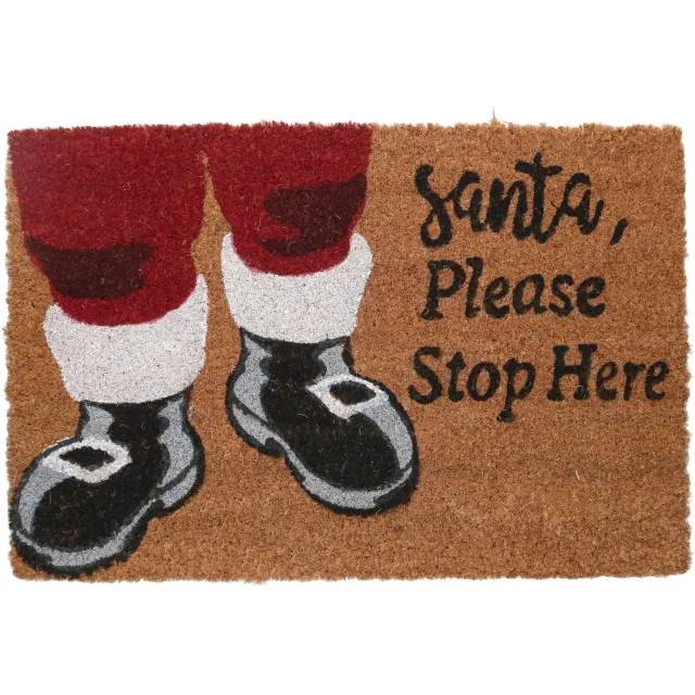 MamboCat Deurmat ENTRA Santa (LxB) 59x39 cm van kokos met vinyl onderkant – A45800000 veelkleurig