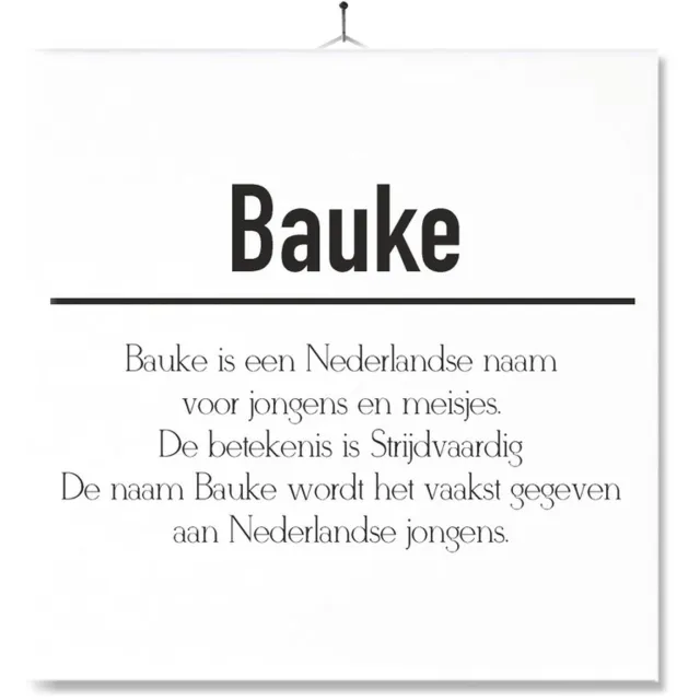 MC Living Tegel Met Opdruk | Betekenis | Kado | Cadeau | Met Naam - Bauke Multi-Color