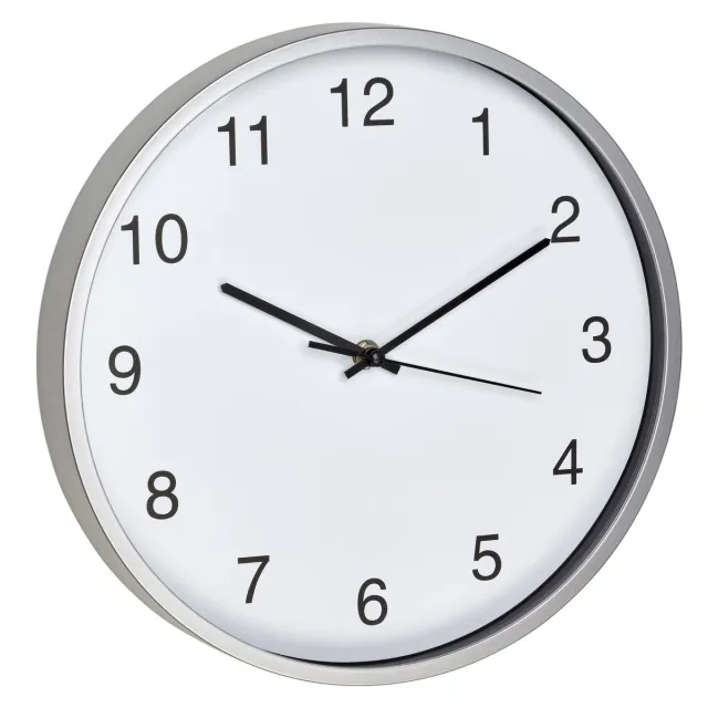TFA Dostmann TFA Wandklok - zilver - D30 cm - glas/kunststof - muur klok - rond