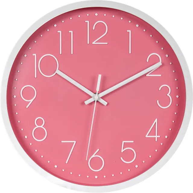 IvoQ Elegante Wandklok Roze 30 cm - Strak Design - Modern & Stil - Ideaal voor Thuisdecoratie