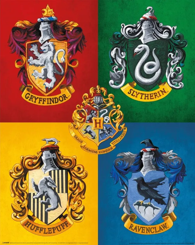 Harry Potter Huismerken Poster 40x50cm Multi color