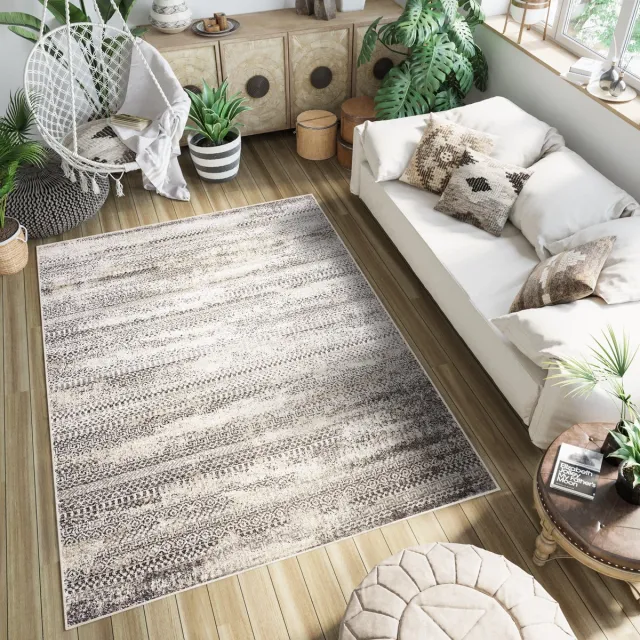 Tapiso Petra Vloerkleed Beige Woonkamer Modern Tapijt Bruin Licht 2