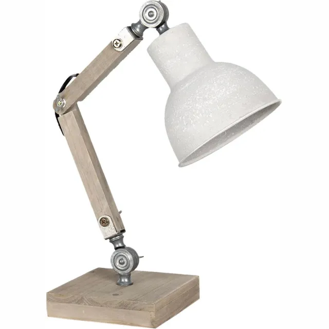 Clayre & Eef Bureaulamp 15x15x47 cm Beige Hout