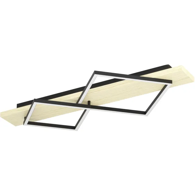 Eglo Boyal Plafondlamp - LED - 78 cm - Zwart/Bruin/Wit