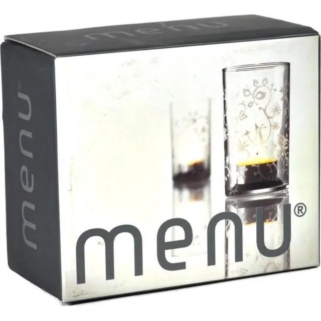 Menu Waxinelichthouder met frosted patroon - set van 2 - MENU Transparant