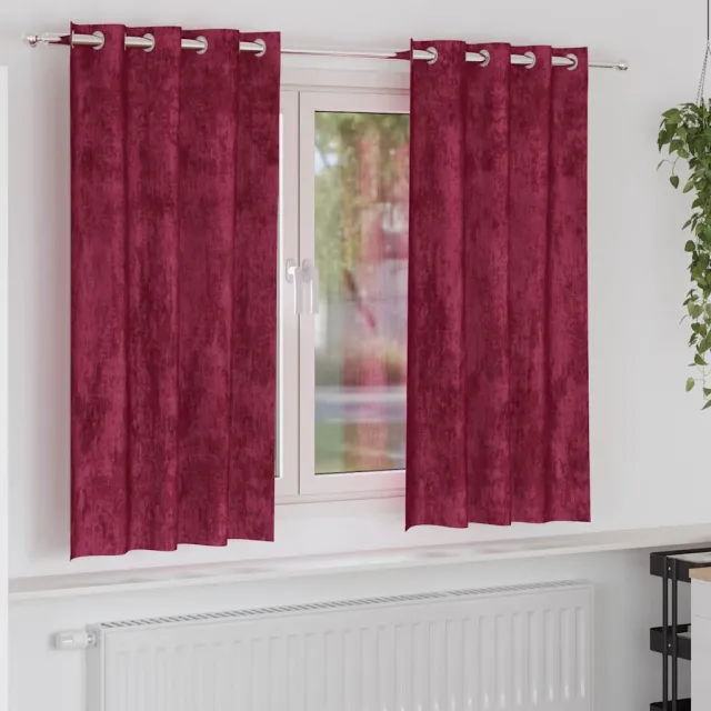 vidaXL Velvet Gordijnen 2 st Wijnrood 175 x 140 cm Fluweel