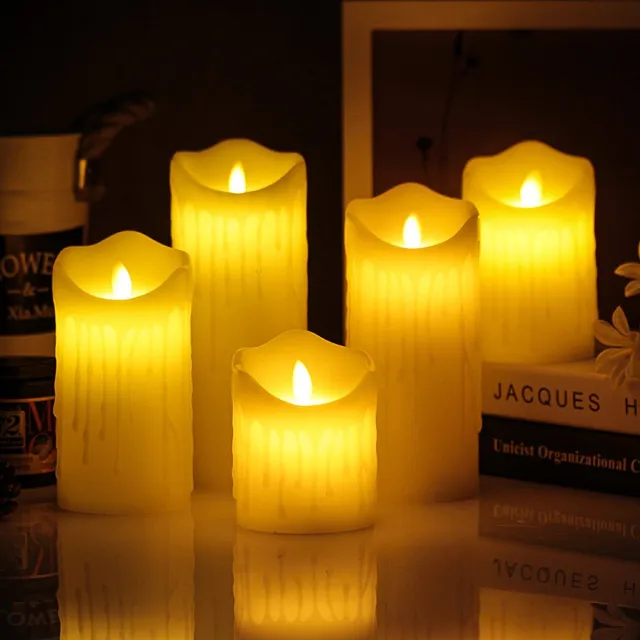 Flintry LED elektronische kaarsen - Vlamloze kaarsenset (5 kaarsen) - Kaarsenlamp - Flikkerende Vlam - Halloween Feestelijke versieringen 5-delige set