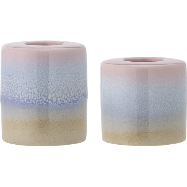 Bloomingville Safie kandelaars roze - 2 stuks Groen;Meerkleurig
