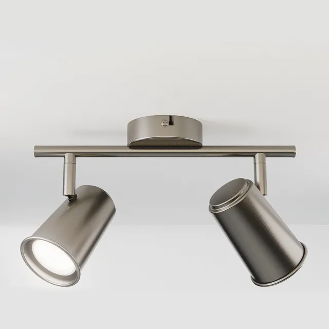 HOFTRONIC Riga LED Plafondspot 2 Lichts GU10 6000K Daglicht wit - RVS - Spotje - Opbouwspot L274mm - Modern - Plafondlamp Woonkamer, Slaapkamer, Gang, Keuken