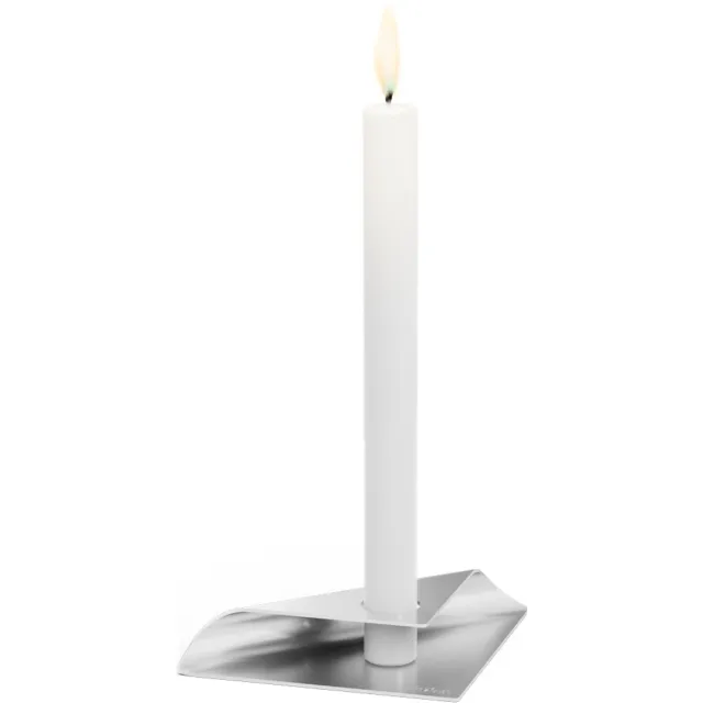 Höfats SQUARE CANDLE Kandelaar 1pack zilver Roestvrijstalen kandelaar voor staafkaarsen