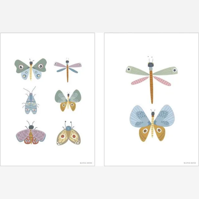 Little Dutch Poster A3 - Butterfly Meerkleurig