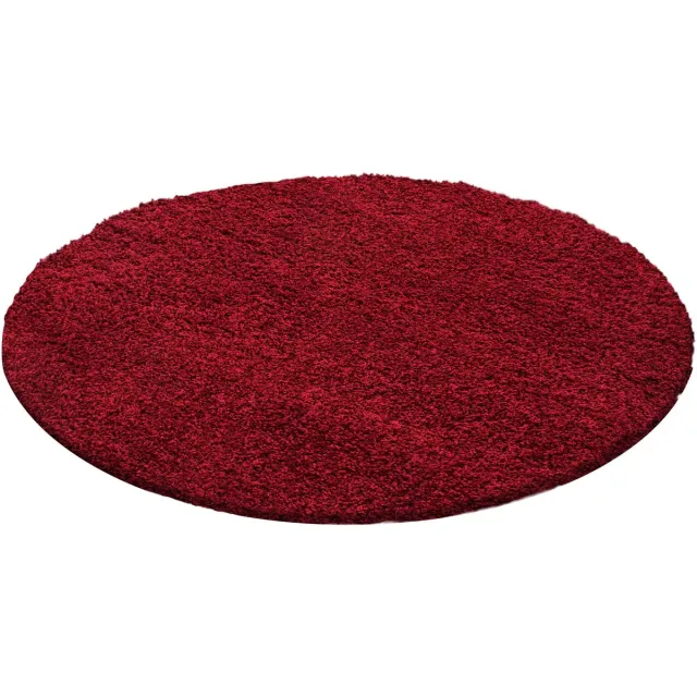 Muratap Basic Rond Shaggy vloerkleed Rood Hoogpolig- 120 CM Ø