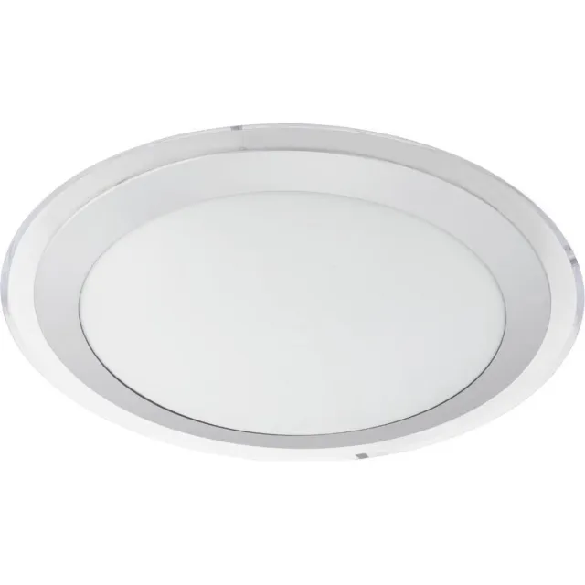 EGLO Competa 1 - Wand/Plafondlamp - 1 Lichts - Ø335mm. - Wit, Zilver, Helder