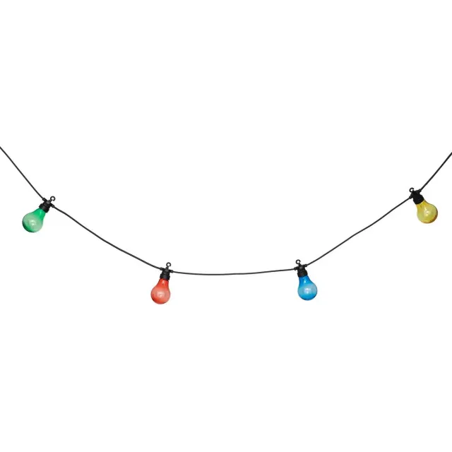Atmosphera Solar tuin feestlampjes lichtsnoer - gekleurd - kunststof - 490 cm - buiten - Led licht - tuinverlichting op zonne-energie