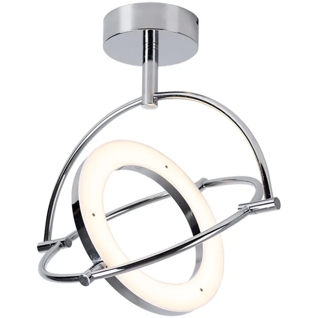 Globo Lighting 24 Watt LED plafondlamp binnenverlichting ring beweegbare lamp zilver
