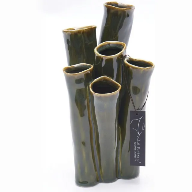 Villa Pottery Vaas - Villa Pottery - Decoratie - Woondecoratie - porselein - waterdicht - New Juul 1_3 Dark Green Groen