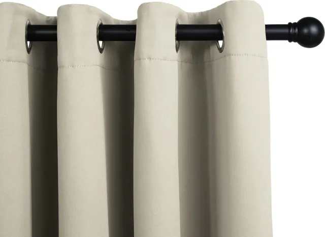 Lifa-Living LIFA LIVING Gordijn - Beige - Verduisterend & Geluidswerend - Gordijnen met Ringen - 100% Polyester - 300 x 250 cm - 1 Stuk