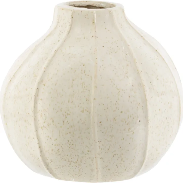 homebound by ky Aardewerk vaasje beige | bloemenvaasje | 13x13x12cm Off-white