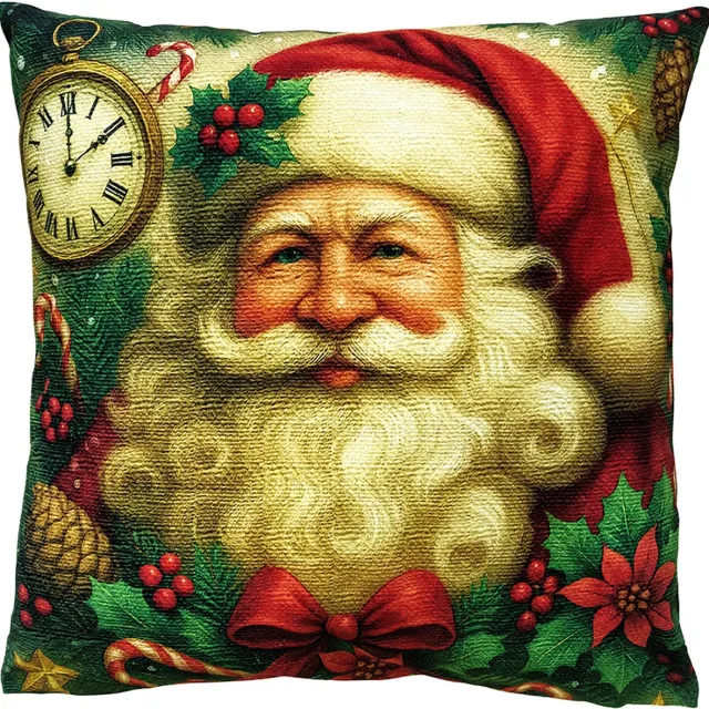 Clayre & Eef Sierkussen 45x45 cm Beige Polyester Kerstman