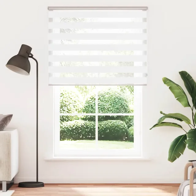 vidaXL Zebra rolgordijn 150x230 cm stofbreedte 145,9cm polyester wit