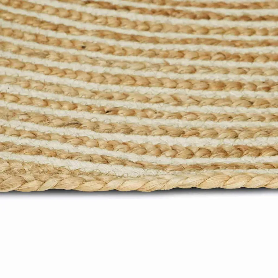 vidaXL Gebied Tapijt Natuurlijk en Wit 205 x 305 cm Jute, foto 3