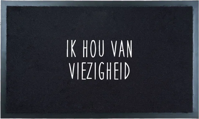 Veer Carpets Deurmat Vies - Deurmat met Tekst VIES Zwart